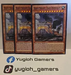 YUGIOH HEAVY FREIGHT TRAIN DERRICADE X3 TDIL 1ST EDITION COMMON LIGHT PLAYED - Image 1