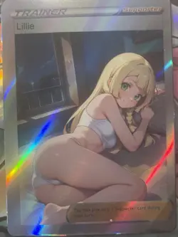 Pokemon Lillie Anime Waifu Custom DIY Trainer Art Sexy Pokemon card - Image 1