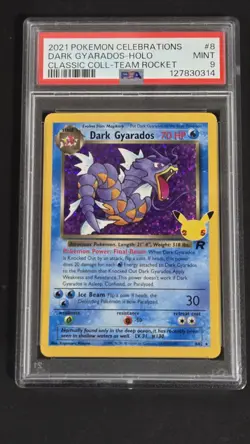 PSA 9 Dark Gyarados 8/82 Celebrations Classic Collection Pokemon 2021 - Image 1