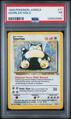 PSA 1 1999 Jungle Snorlax 11/64 Holo Foil Rare WOTC Pokemon Vintage - Image 1