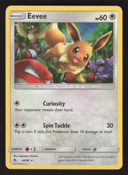 Eevee 48/68 Holo Rare Pokemon Hidden Fates - Image 1