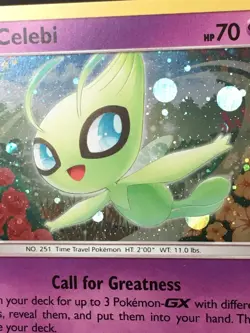 Pokemon TCG Celebi SM224 Black Star Promo Cosmos Holo LP - Image 2