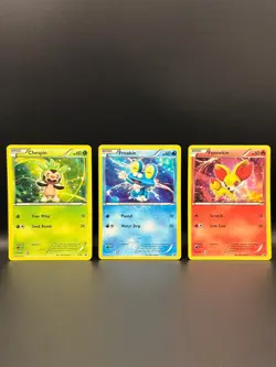 Pokemon TCG Chespin XY03 + Fennekin XY02 + Froakie XY01 Holo Promo Lot LP - Image 1
