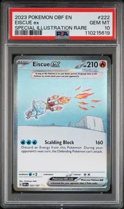 Pokemon Obsidian Flames #222 Eiscue EX Special lllustration Rare PSA 10 GEM MINT - Image 1