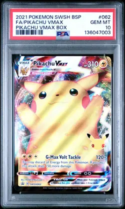2021 Pokemon SWSH Black Star Promo Pikachu VMAX Pikachu VMAX Box PSA 10 #062 - Image 1