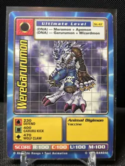 Digimon Card WereGarurumon Ultimate Level St-47 Bandai 1999 - Image 1