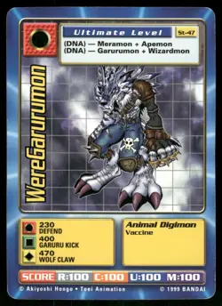 WereGarurumon ST-47 Ultimate Level Digimon Digi Battle Starter 1 Card 1999 - Image 1