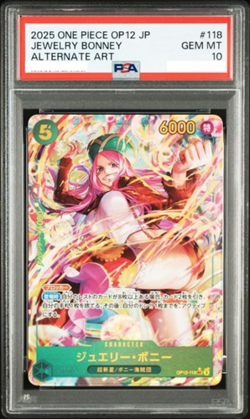 PSA 10 Jewelry Bonney OP12-118 SEC Alternate Art 2025 One Piece Card Japanese - Image 1