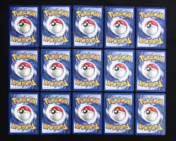 Lot Of 15 Pokemon Fossil Cards 1999 Regular Finish Commons MP Vintage lot#3 - Image 2