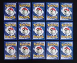 Lot Of 15 Pokemon Fossil Cards 1999 Regular Finish Commons MP Vintage lot#4 - Image 2
