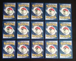 Lot Of 15 Pokemon Fossil Cards 1999 Regular Finish Commons MP Vintage lot#5 - Image 2