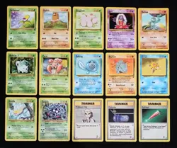 Lot Of 15 Pokemon Base Setl 2 BS2 Cards Regular Finish Commons MP Vintage - Image 1