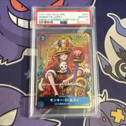 PSA10 Monkey D Luffy WEEKLY SHONEN JUMP P-043 PROMO Japanese ONE PIECE Card - Image 1