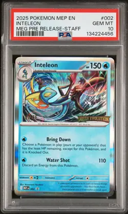 2025 POKEMON MEP EN-ME BLACK STAR PROMO #002 INTELEON PSA 10 - Image 1