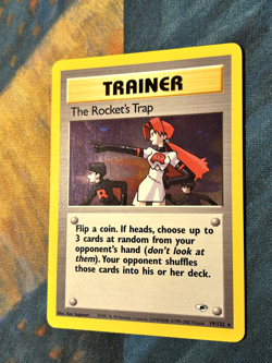 Pokemon TCG - The Rocket's Trap 19/132 Holo Gym Heroes Unlimited LP - Image 2