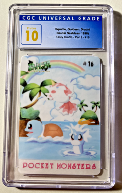 Pokemon CGC 10 Squirtle, Goldeen, Dratini Bandai Sealdass 1998 Fancy Graffiti - Image 1