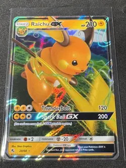 Pokemon TCG Raichu GX 20/68 Hidden Fates Full Art Ultra Rare Holo - Image 1