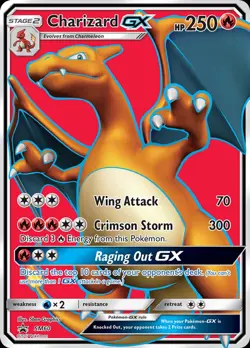 Pokemon TCG Charizard GX Black Star Promo SM260 Holo Promo LP - Image 1