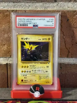 Pokemon 1998 Zapdos #145 Holo Red/Green Gift Set PSA 8 - Image 1