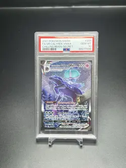 2021 Pokemon Sword Shield Chilling Reign Shadow Rider Calyrex 205 VMAX PSA 10 - Image 1
