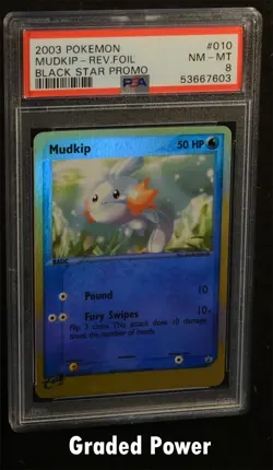Pokemon Promo Mudkip Black Star Promo PSA 8 REVERSE HOLO (7603) 010 - Image 1