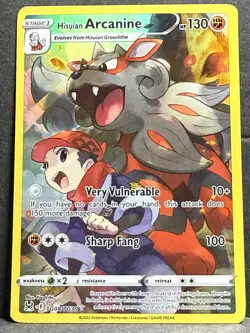 Pokemon TCG Hisuian Arcanine Holo Ultra Rare Card TG08/TG30 Lost Origin NM - Image 1