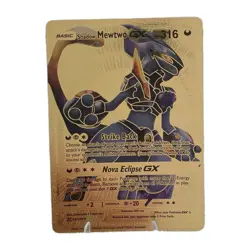 Pokemon Shadow Mewtwo GX 300hp Gold Foil Fan Art Collector Card TCG DISPLAY CARD - Image 1