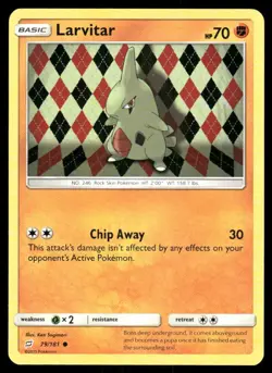 Pokemon Cards Larvitar 79/181 Team Up Sun & Moon Common NM - Image 1