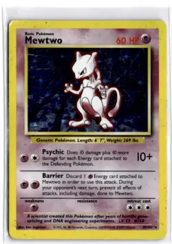 Mewtwo 10/102 Base Set Holo Rare Vintage 1999 Pokemon Card - Image 1