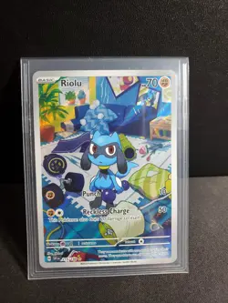 Riolu Holo Full Art Scarlet & Violet Base Set Illustration Card 215/198SV01 - Image 2