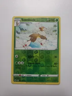Sawsbuck Rare Reverse Holo 012/198 Chilling Reign Pokemon TCG Card - Image 2