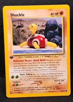 Vintage Wotc Shuckle 51/64 Pokemon Neo Revelation 1st Edition Non Holo Card NM - Image 1