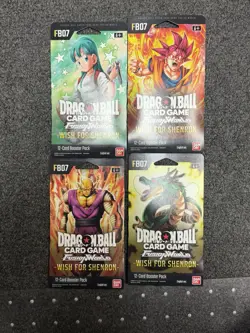 Bandai Dragon Ball Super Cards Fusion World Wish For Shenron FB07 Booster 4 Pack - Image 1