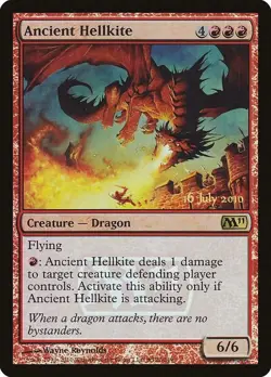Ancient Hellkite [Magic 2011 Prerelease Promos] Foil Near Mint - Image 1