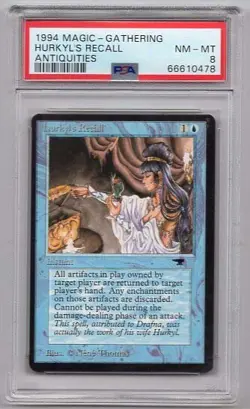 HURKYL'S RECALL X1 MAGIC MTG #10 ANTIQUITIES PSA #66610478 GRADED NM-MT 8 1994 - Image 1
