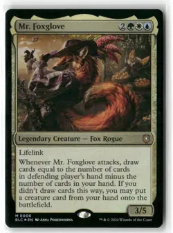 Mr. Foxglove Commander: Bloomburrow Foil NM Magic MTG - Image 1