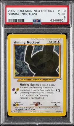 2002 POKEMON NEO DESTINY #110 SHINING NOCTOWL PSA 9 - Image 1