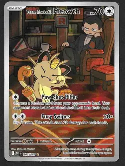 Pokemon TCG - Destined Rivals - Team Rocket's Meowth Illustration Rare 203/182 - Image 1