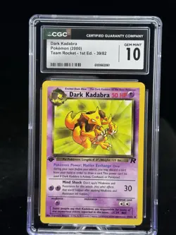 Dark Kadabra #39 1st Edition Team Rocket 2000 Pokemon CGC 10 😈🥄 - Image 1