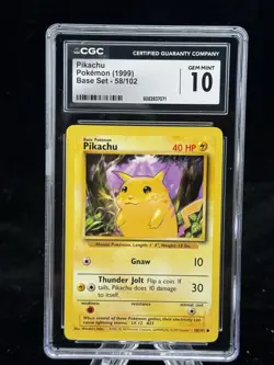Pikachu #58 Base Set 1999 Pokemon Game CGC 10 ⚡ - Image 1