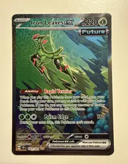Pokemon TCG Iron Leaves EX Scarlet & Violet Temporal Forces 203/162 - Image 1
