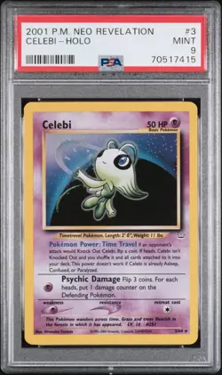 Celebi Neo Revelation Holo PSA 9 Mint Pokemon 🔥 Not Double Holo WOTC Vintage - Image 1