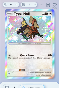 Pokemon TCG POCKET - Type: Null Shiny 1⭐, Crimson Blaze, English - Image 1