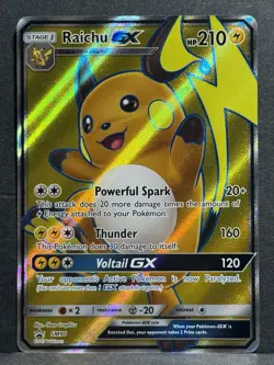 Pokemon TCG Raichu GX SM90 Black Star Promo Sun and Moon NM - Image 1