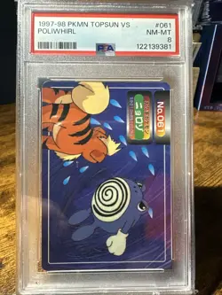 1997 Pokemon Japanese Topsun VS #061 Poliwhirl PSA 8 - Image 1