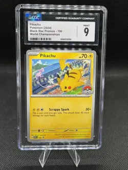 2024 Pokemon World Championship Black Star Promo 190 SVP Pikachu CGC 9 - Image 1