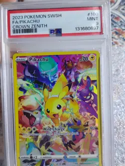 2023 Pokemon SWSH Full Art FA Pikachu Crown Zenith 160/159 PSA 9 MINT - Image 2