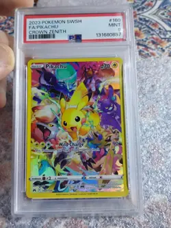 2023 Pokemon SWSH Full Art FA Pikachu Crown Zenith 160/159 PSA 9 MINT - Image 3