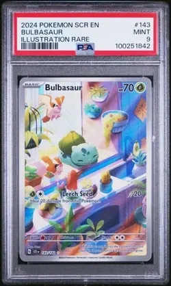 Bulbasaur #143 - Pokemon Stellar Crown Illustration Rare - PSA 9 - Image 1