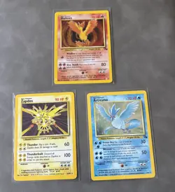 Pokemon 1999 Fossil Base Set Articuno, Zapdos And Moltres Holo Vintage Lot - Image 1